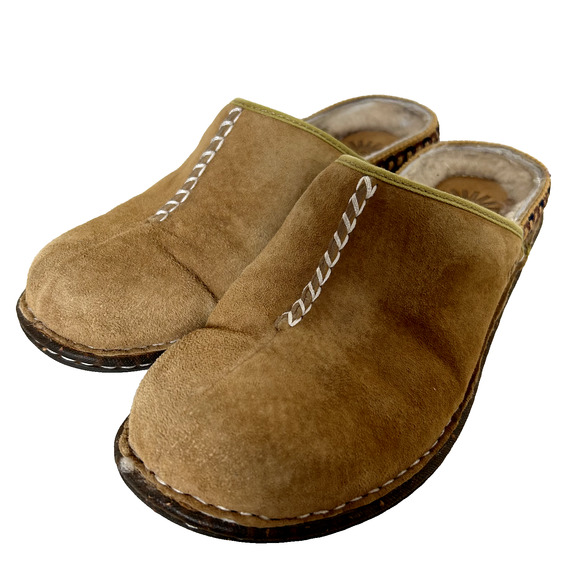 UGG leather clogs Women's Sz 8 Tasman Decorative stitching Boho Hippie Western - Picture 2 of 9